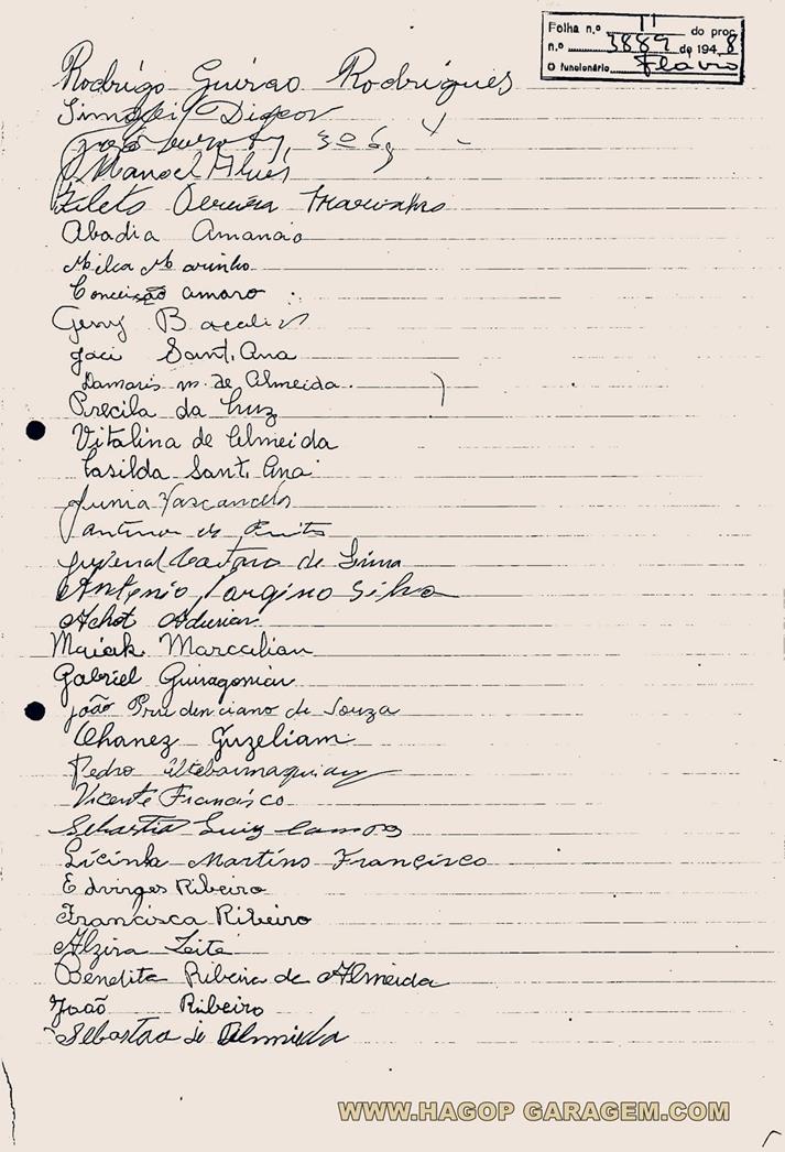 Iuminação Altino 1948 processo