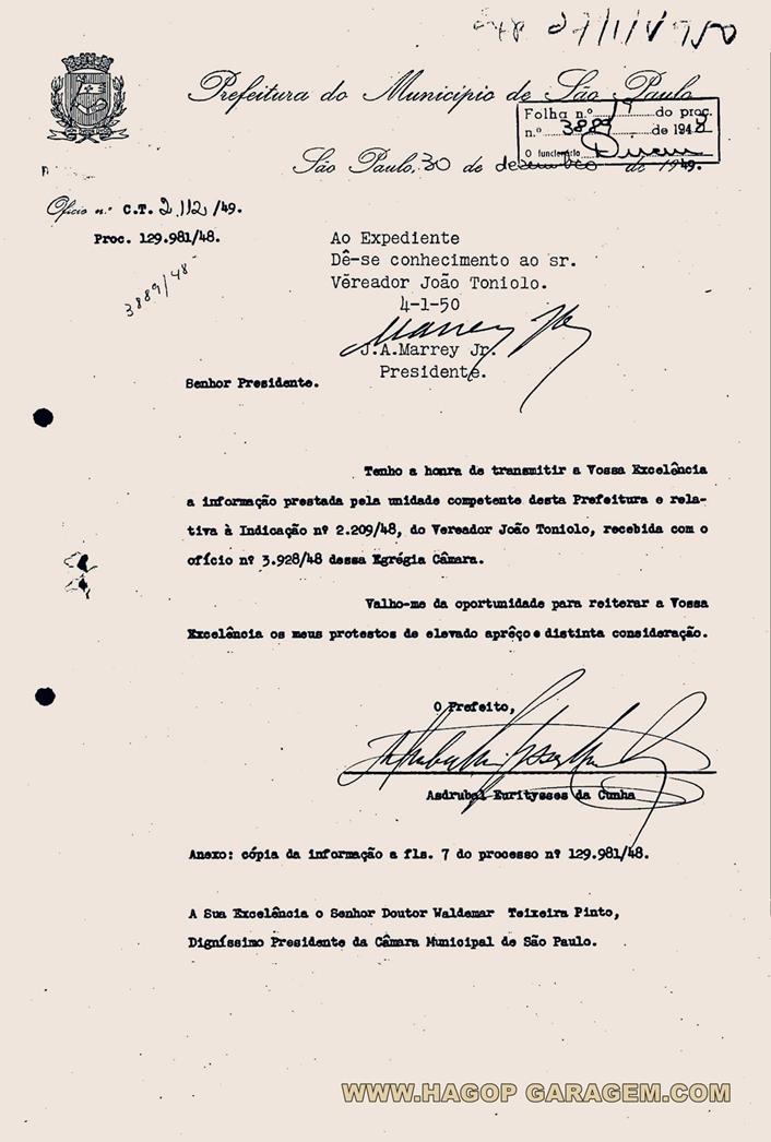 Iuminação Altino 1948 processo